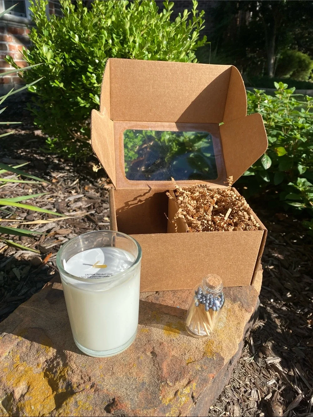 Lemon Verbena Candle with Matches in a gift box